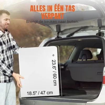 Produktbild von Klapptisch – Campingtisch – 120x47x70 cm – Für 4 bis 6 Personen – Mit Fächern