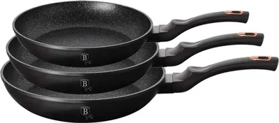 Image de Berlinger Haus lot de 3 poeles en granit Black Rose 8692