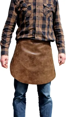 Produktbild von Lederschürze | Zapferschürze, Vorbinder, dezenter Antik Look Deutsche Produktion | Kellnerschürze, Bistroschürze, Brauerei, Küche | Ohne Tasche - Umfang 120 cm