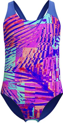 Image de Maillot de bain Speedo Digital Allover Splashback bleu pour filles de 15 à 16 ans