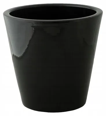 Produktbild von Skandi.pl SOFIA Keramik-Übertopf schwarz glänzend Ø 19cm