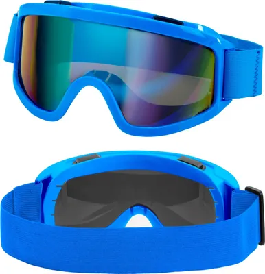 Produktbild von Retro Ski Brille in Neon Farben - 80er Jahre Brille Blau
