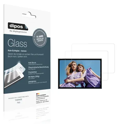 Produktbild von 2x Schutzfolie für TABWEE T60 - Anti-Shock 9H Folie dipos Glass Kunststoffglas