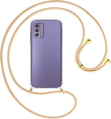 Produktbild von Handykette Backcover-Schutzhülle mit Band (Metall goldfarben) für Nokia G42 5G (6.56'') - Goldkordel