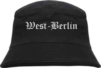 Produktbild von West-Berlin Fischerhut - Altdeutsch - bestickt -  Bucket Hat Anglerhut Hut Anglerhut Hut  Schwarz L/XL