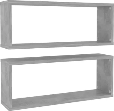 Produktbild von Würfelregale 2 Stk. Betongrau 60x15x23 cm Holzwerkstoff
