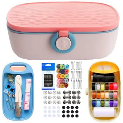 Imagen del producto de Kit de costura con 140 piezas, ideal para viajes y uso doméstico