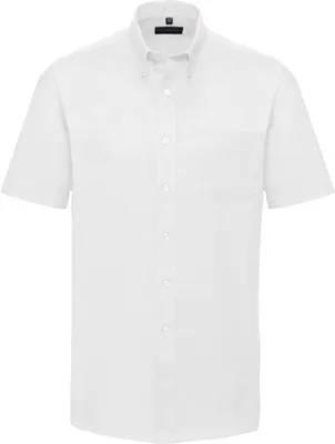 Produktbild von Russell Collection Oxford Herren Hemd, Kurzarm, pflegeleicht FK746 (Kragenweite 51) (Weiß)
