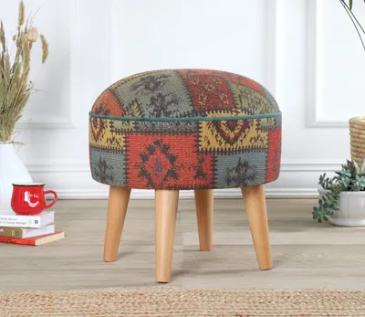 Image de Hanah Home, Rugrev - Green, pouf, vert, 50 % COTON / 50 % LIN, 45 x 45 x 45 cm