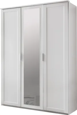 Produktbild von Drehtürenschrank "Nadja" in WEISS mit 2 Einlegeböden. Abmessungen (BxH) 135x208 cm