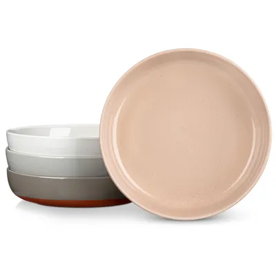 Produktbild von 4-tlg Pastateller, Schüssel aus Steingut, Suppenteller, Nudelschüssel, Ramenschüssel, Salatschüssel, Mehrzweckschale, Bunt