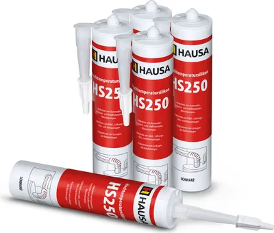 Produktbild von HAUSA Hochtemperatur Silikon HS250 dauerelastische Kleben bis 305°C 5 x 300ml