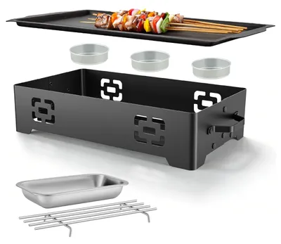 Produktbild von BBQ-Hotplate mit Aluminiumgrill und Kohleschale