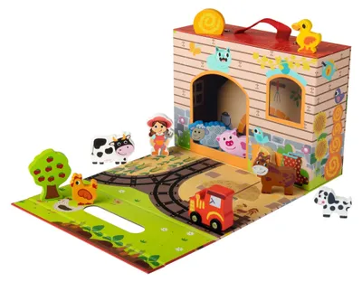 Produktbild von Playtive Spielkoffer große Spielfläche 13-teilig Bauernhof ab 1,5 Jahren