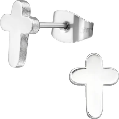 Produktbild von Ohrstecker 316L Chirurgenstahl mit Kreuz