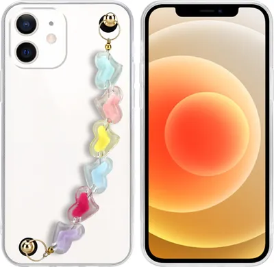 Produktbild von Cadorabo Hülle für Apple iPhone 12 MINI Schutz Hülle in Transparent Handyhülle TPU Etui Cover Handgelenk Kette
