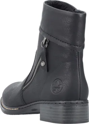 Obrázek produktu pro Rieker dámské elegantní kotníkové boty na zip s ozdobným prošíváním 73460, velikost:41 EU, barva:Black