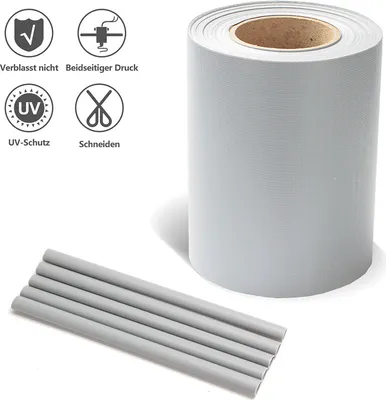 Obrázek produktu pro TolleTour pásy pro ochranu soukromí PVC dvojité drátěné pletivo proti větru 2 role á 50m x 19cm šedá