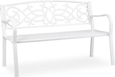 Immagine prodotto di panca da giardino relaxdays 10036721_0 metallo bianco 124,5 cm