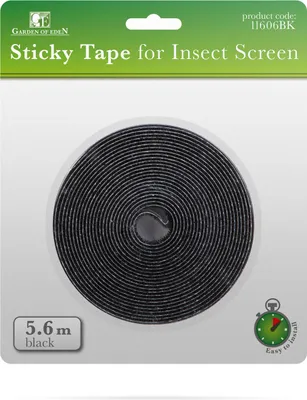 Obrázek produktu pro Montážní páska pro sítě proti hmyzu – samolepicí – 5,6 x 1 cm – černá – pro sítě proti hmyzu, okenní a dveřní sítě [11606BK]