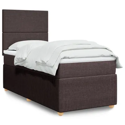Produktbild von Möbel2024 Boxspringbett mit Matratze Dunkelbraun 100x200 cm Stoff Klassische Betten 612342
