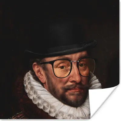 Produktbild von MuchoWow® Poster Wilhelm von Oranien - Kunst - Brillen 100x100 cm - Babyzimmer