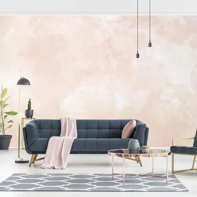 Produktbild von Mustertapete - Vliestapete - gemusterte Tapete UV-beständig Design rosa Aquarell Illustration Wandtapete geruchsfrei