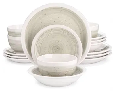 Produktbild von Azzuro Serviesset 32-teilig – Keramik – Essteller, Tiefe & Frühstücksteller – 8 Personen – Beige