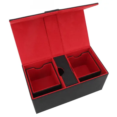 Zdjęcie produktu dla Pudełko na talię kart, etui na talię kart, pudełko do przechowywania talii kart, etui na talię kart z magnetycznym zamknięciem, pudełko do przechowywania kart do gier, etui na talię kart ze skóry PU