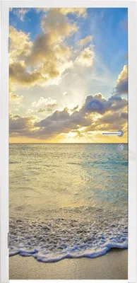 Produktbild von MuchoWow® Türtapete Selbstklebende Türfolie Meer - Strand - Wolken - Sonne 80x205 cm Türposter Türaufkleber Klebefolie Türklebefolie - Fototapete - XXL-Aufklebern