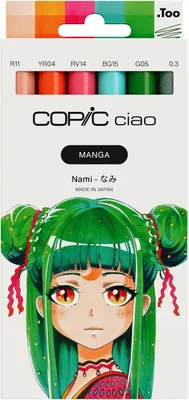 Productafbeelding van Copic Ciao MANGA Set nami - Markerset met 5 heldere groene en blauwe tinten - Incl - 1 multiliner 0,3 mm in groen