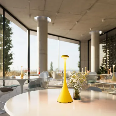 Produktbild von SIGOR LED Akku-Tischleuchte "Nudrop" 2,2W 820 (Warmweiß) + 827 (Warmton-extra) Sonnengelb matt dimmbar
