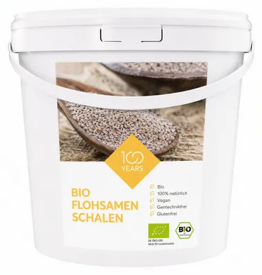 Produktbild von Flohsamenschalen 2kg Eimer - 99% reine Flohsamen - 100% -Qualität