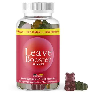 Produktbild von Leave Booster Gummies | Idealer Begleiter für Ihr Wohlbefinden | Hochwertige Inhaltsstoffe | 60 Fruchtgummis