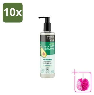 Produktbild von 10 x Organic Shop Natural Repairing Shampoo Avocado & Honig - 280 ml - Sparpackung - 10 Stücke