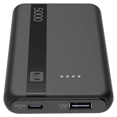 Produktbild von Cellularline Power Bank 5000 Tragbares Ladegerät 5000mAh, 5000 mAh, Lithium-Ion (Li-Ion), Schwarz