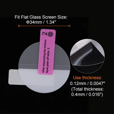 Produktbild von 3 Stš¹ck Uhrenglas Displayschutzfolien 34mm HD High Definition Anti-Kratz-Wasserdicht Ultra-Dš¹nn TPU Universal Smartwatch Bildschirmschutzfolie mit Tuch Aufkleber Schaber