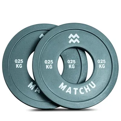 Produktbild von Matchu Sports Mini Bumper Plates Set - 2 x 0,25 kg - ø 50mm Gummi - Hantelscheiben - Fractional Plates