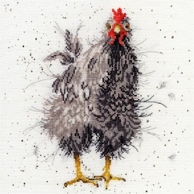 Zdjęcie produktu dla Zestaw do haftu krzyżykowego Bothy Threads "Ciekawska kura", 26x26cm, XHD17, wzór liczony
