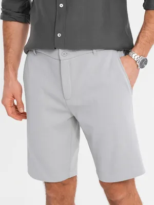 Obrázek produktu pro Ombre Clothing Pánské plátěné kraťasy Faaluper světle šedá XXL