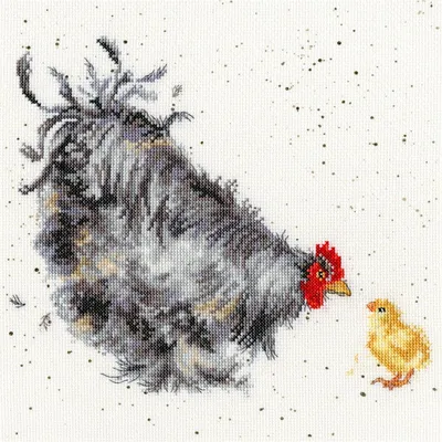 Produktbild von Bothy Threads Kreuzstich-Set "Mutter Henne", 26x26cm, XHD50, Zählmuster