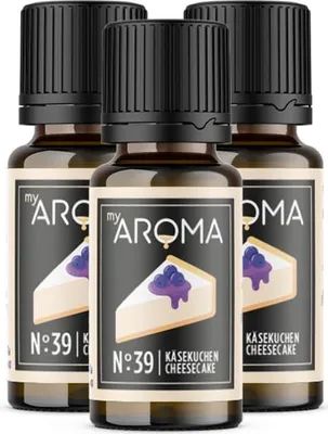 Produktbild von myAROMA flavour drops – Käsekuchen 3x10ml, natürlich & vegan, ohne Zucker & Kalorien, ideal für Backen, Kochen & Getränke