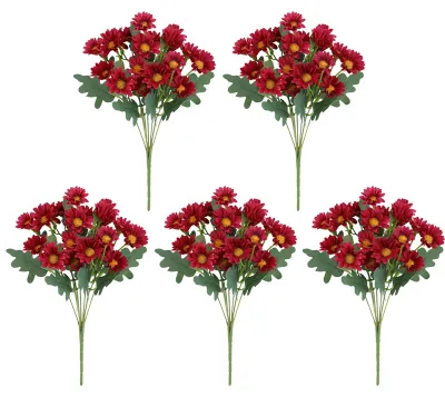 Produktbild von Künstliche Chrysanthemen – realistische Herbstblumen, UV-beständig, künstliche Blumensträuße, künstliche Chrysanthemen für die Herbstdekoration im Innen- und Außenbereich.