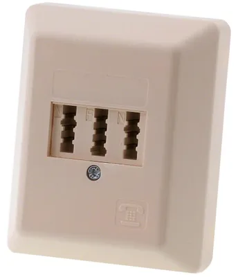Produktbild von ZE-KOM TAE Dreifachdose: TAE 3 x 6 NFN AP, LSA, perlweiß