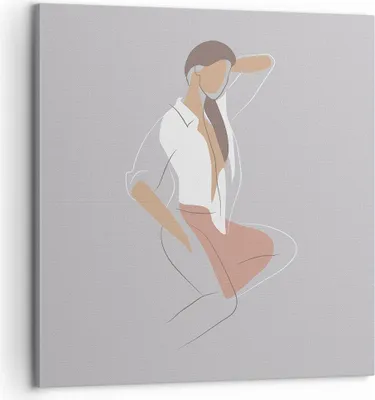 Produktbild von Bild auf Leinwand - Leinwandbild - Einteilig - Frau Grafik Modern - 60x60cm - Wand Bild - Wanddeko - Wandbilder - Leinwanddruck - Bilder - Wanddekoration - Leinwand bilder - Wandbild - AC60x60-4266
