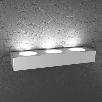 Imagen del producto de Aplique moderno de metal gris con tres luces, casquillo Gx53