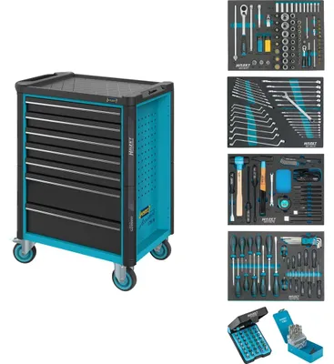 Image de Hazet Chariot à outils 179N-7/220 L785xP518xH1020mm 540kg 7 tiroirs 220 pcs tôle d'acier - 179N-7/220