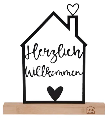 Produktbild von UNUS Deko Aufsteller Schriftzug Herzlich Willkommen schwarz