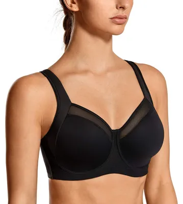 Produktbild von SYROKAN Damen Doppellagiger Sport BH ohne Bügel Schwarz 75C