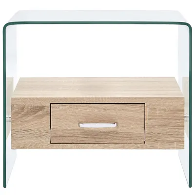 Produktbild von vidaXL Couchtisch mit Schublade 50x50x45 cm Hartglas